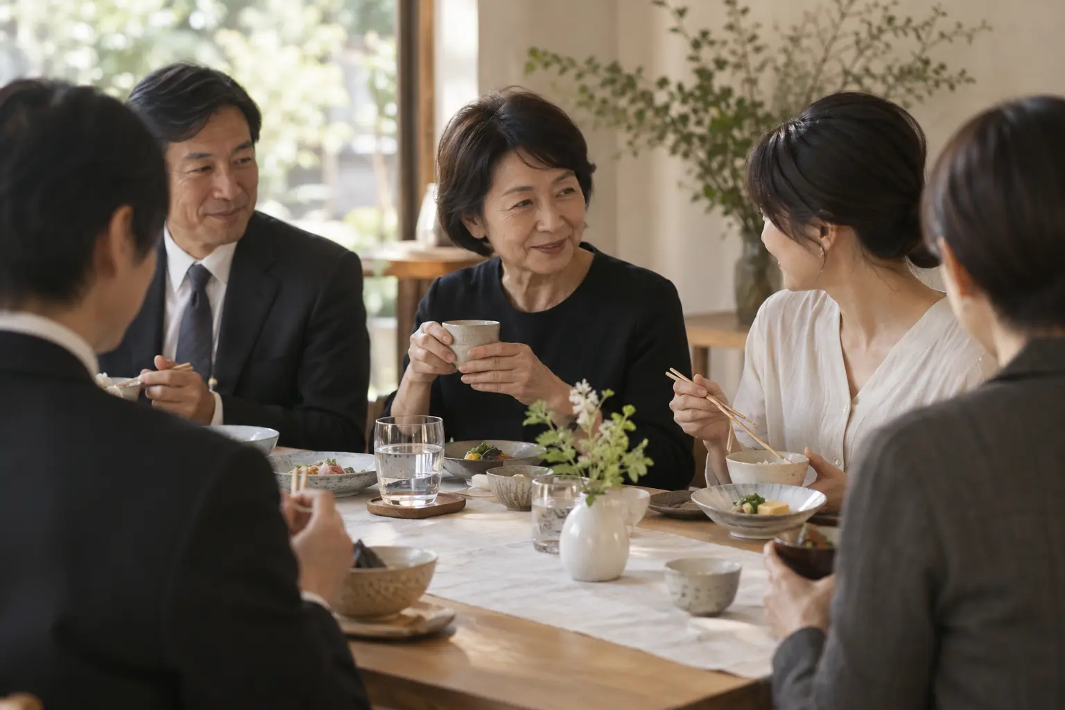 サンプル：食卓を囲む人たち